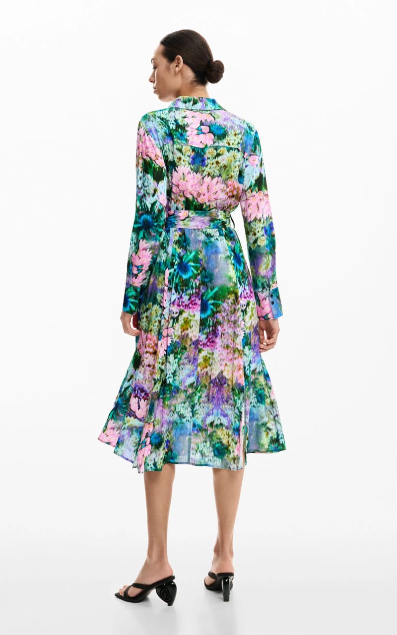 Desigual- Midi Shirt Dress in Garden Print - DRESS