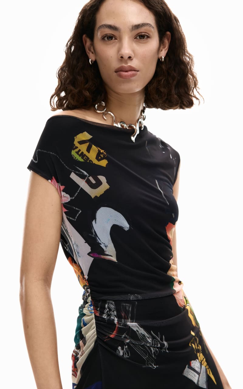 Desigual- One Shoulder Midi Collage Dress - DRESS