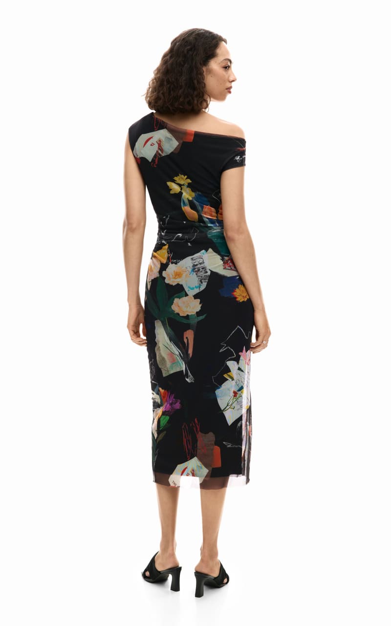 Desigual- One Shoulder Midi Collage Dress - DRESS