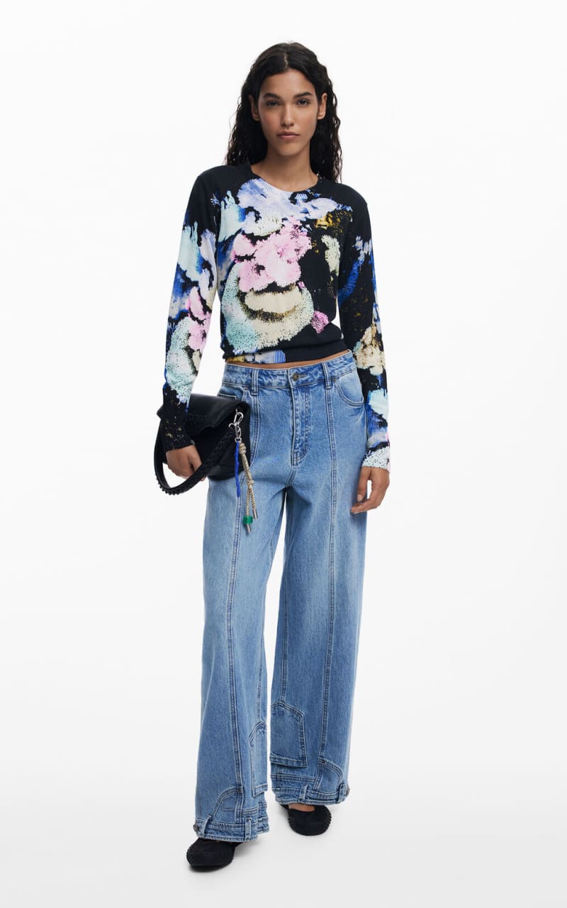 Desigual- Thin Gauge Floral Sweater - SWEATER & SWEATSHIRT