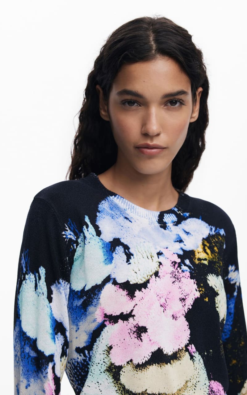 Desigual- Thin Gauge Floral Sweater - SWEATER & SWEATSHIRT