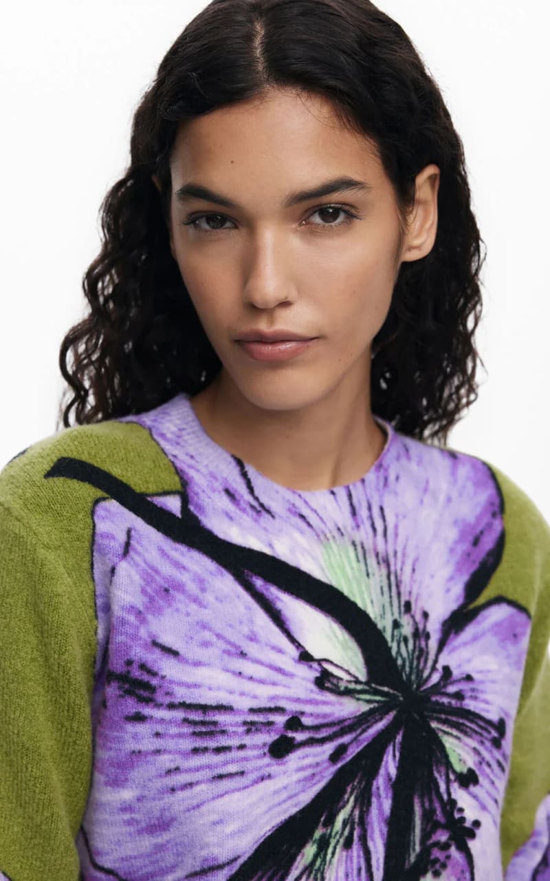 Desigual- Thin Gauge Lilas Sweater - SWEATER & SWEATSHIRT