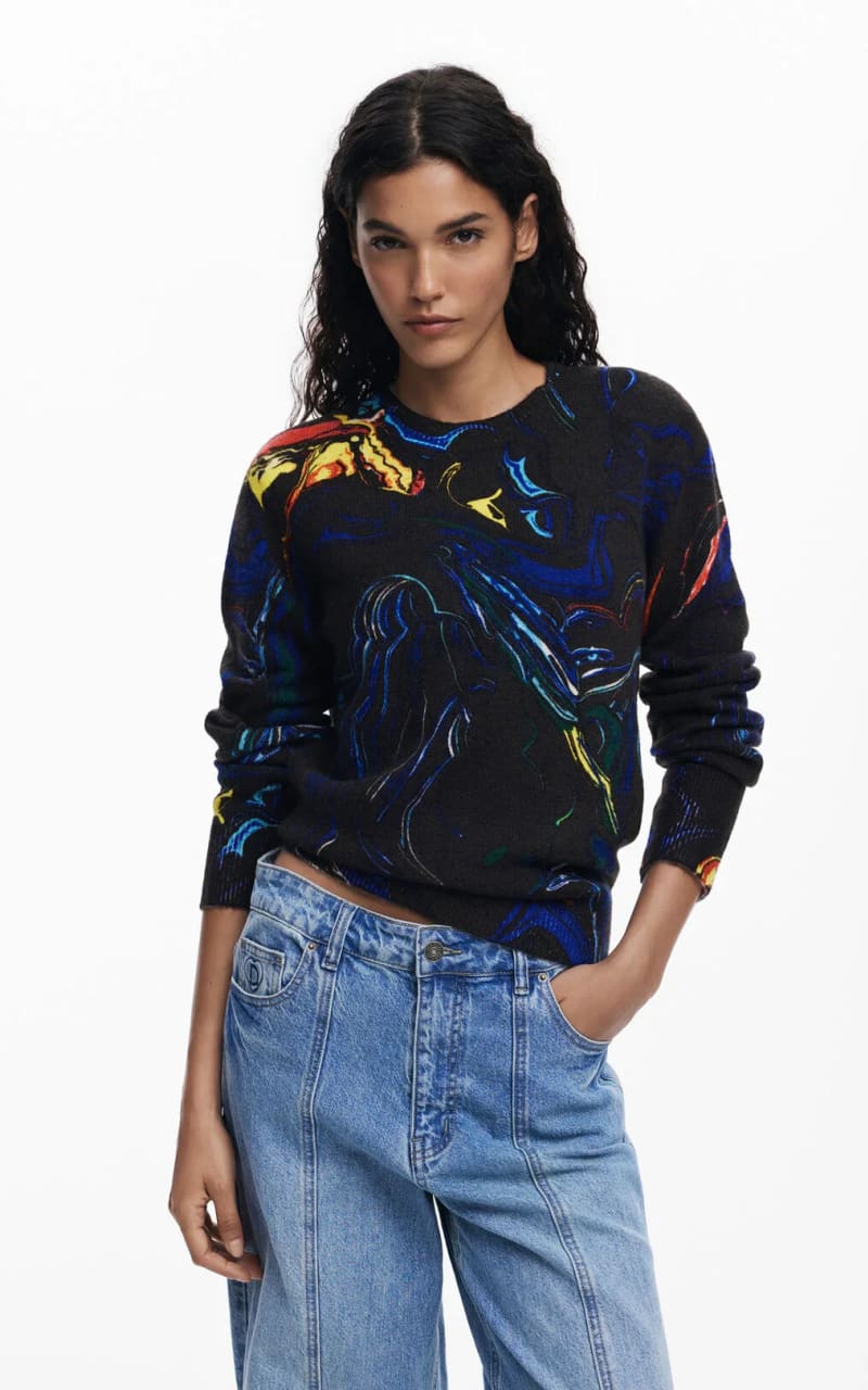 Desigual- Thin Gauge Marbled Sweater - SWEATER & SWEATSHIRT