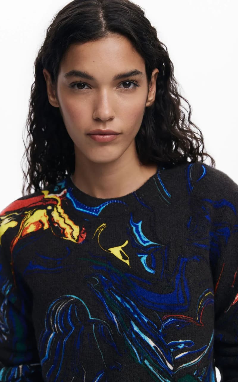 Desigual- Thin Gauge Marbled Sweater - SWEATER & SWEATSHIRT