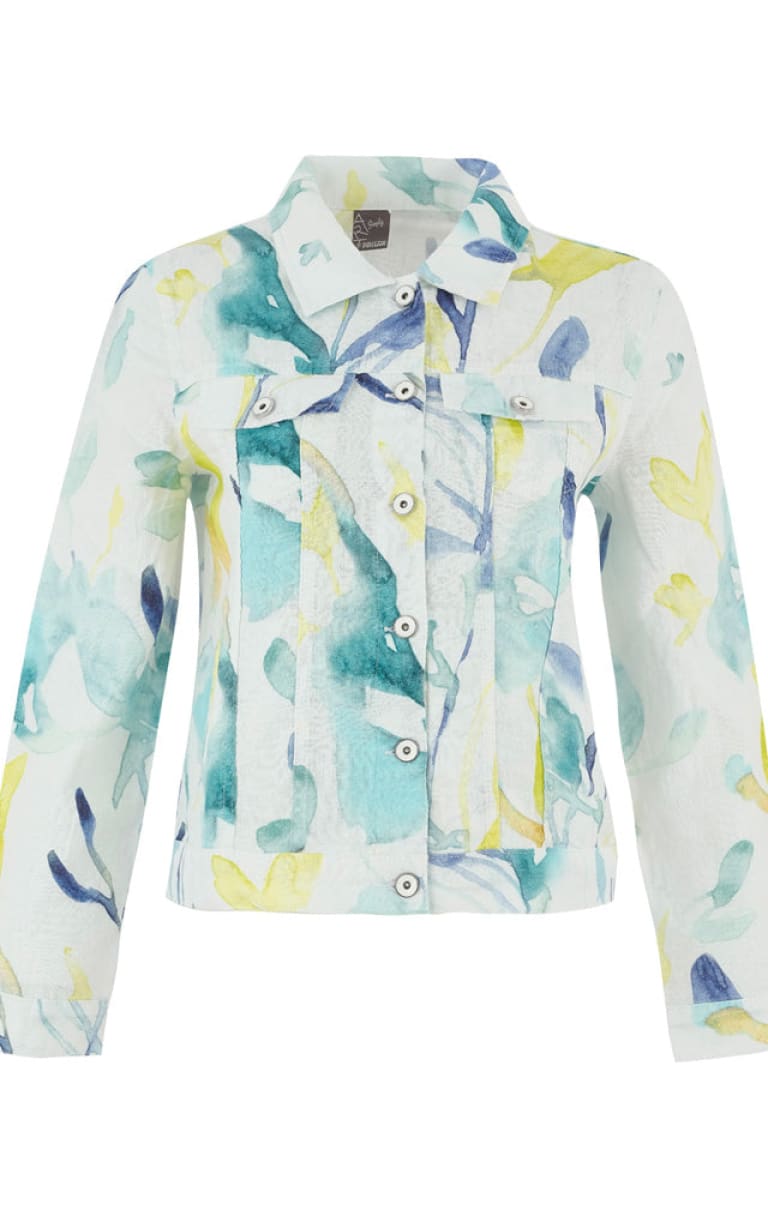 Dolcezza- Linen Jacket in Bright Leaf - JACKET