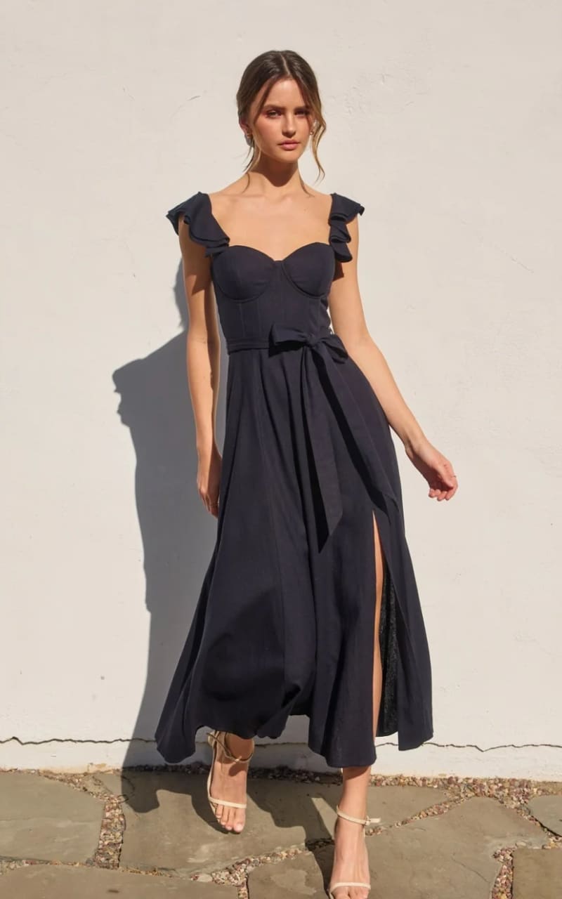 Dress Forum- Heaven Sent Corset Flutter in Navy - DRESS