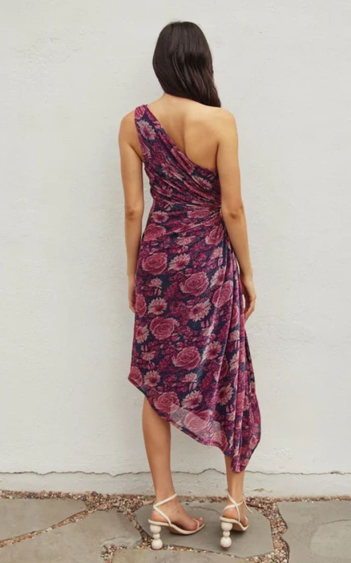 Dress Forum- Violet One Shoulder Asymmetrical Midi