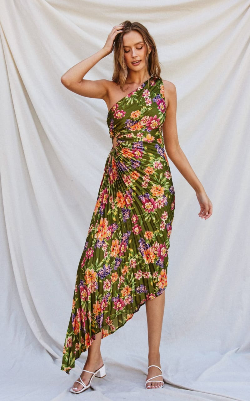 Dress Forum - Garden Party Asymmetrical Pleated Maxi - DRESS