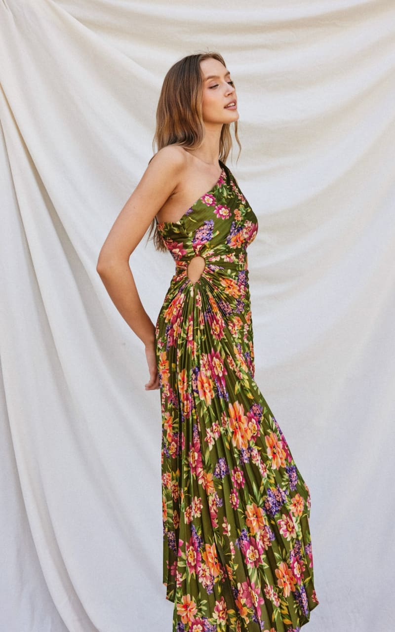 Dress Forum - Garden Party Asymmetrical Pleated Maxi - DRESS