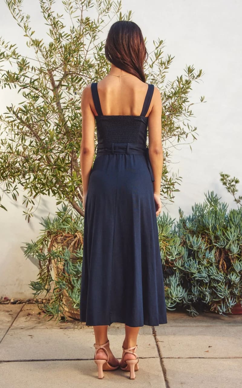 Dress Forum - Heaven Sent Buckle Midi in Navy - DRESS