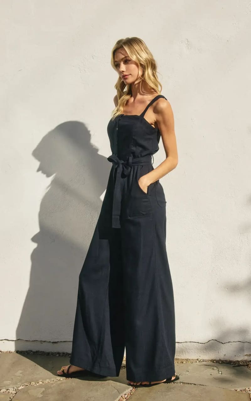 Dress Forum- Heaven Sent Straight Neck Wide Leg Jumpsuit