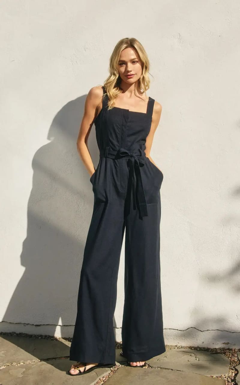 Dress Forum- Heaven Sent Straight Neck Wide Leg Jumpsuit