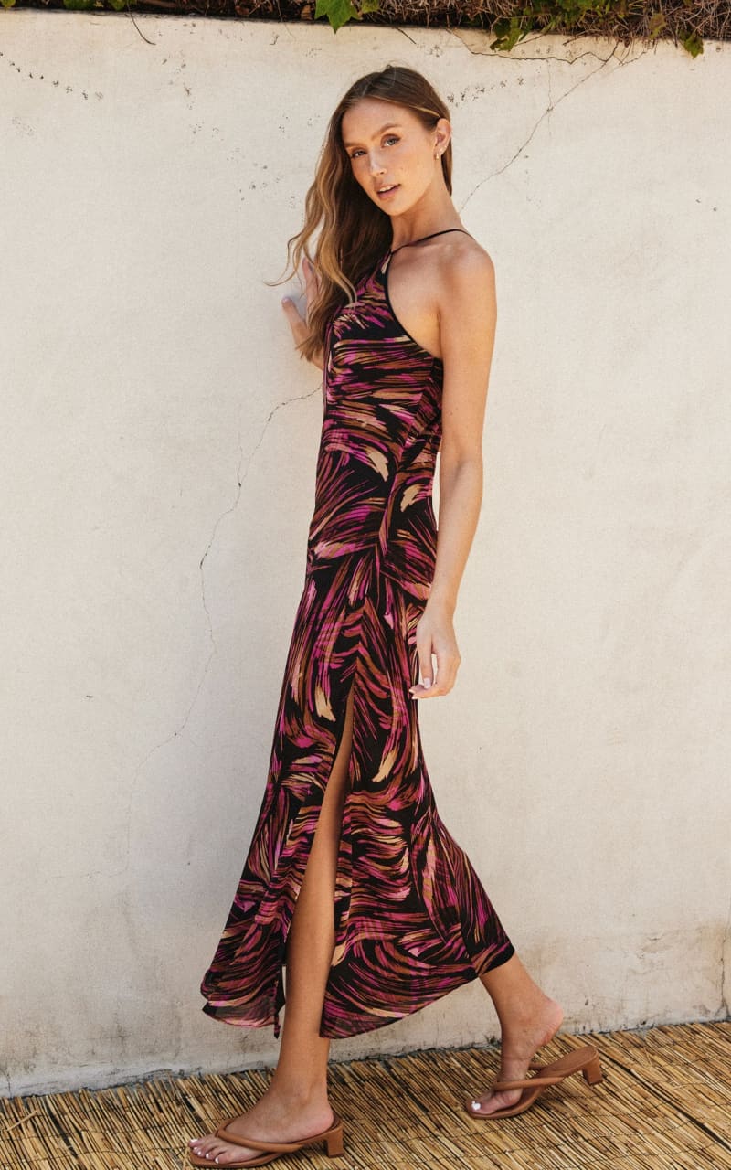 Dress Forum - Lights Out Halter Neck Maxi in Plum Ochre