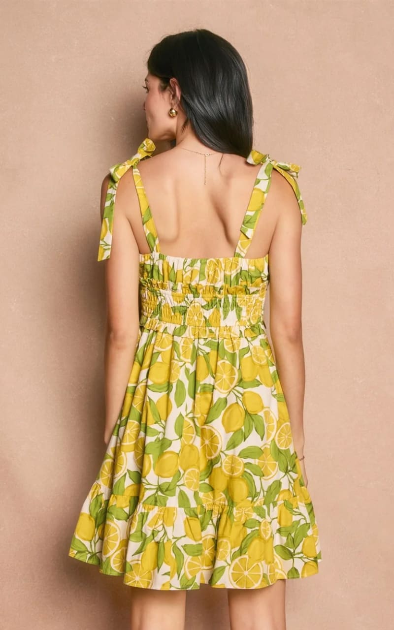 Dress Forum - Limoncello Tie Shoulder Shirred Mini