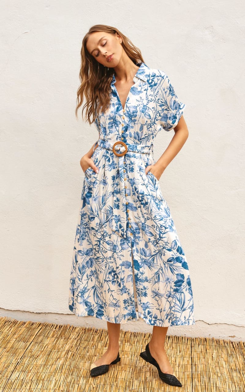 Dress Forum - Love Letter Belted Maxi in Porcelain Blue