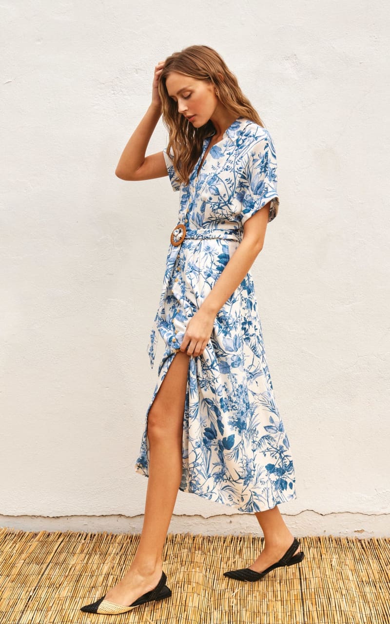 Dress Forum - Love Letter Belted Maxi in Porcelain Blue