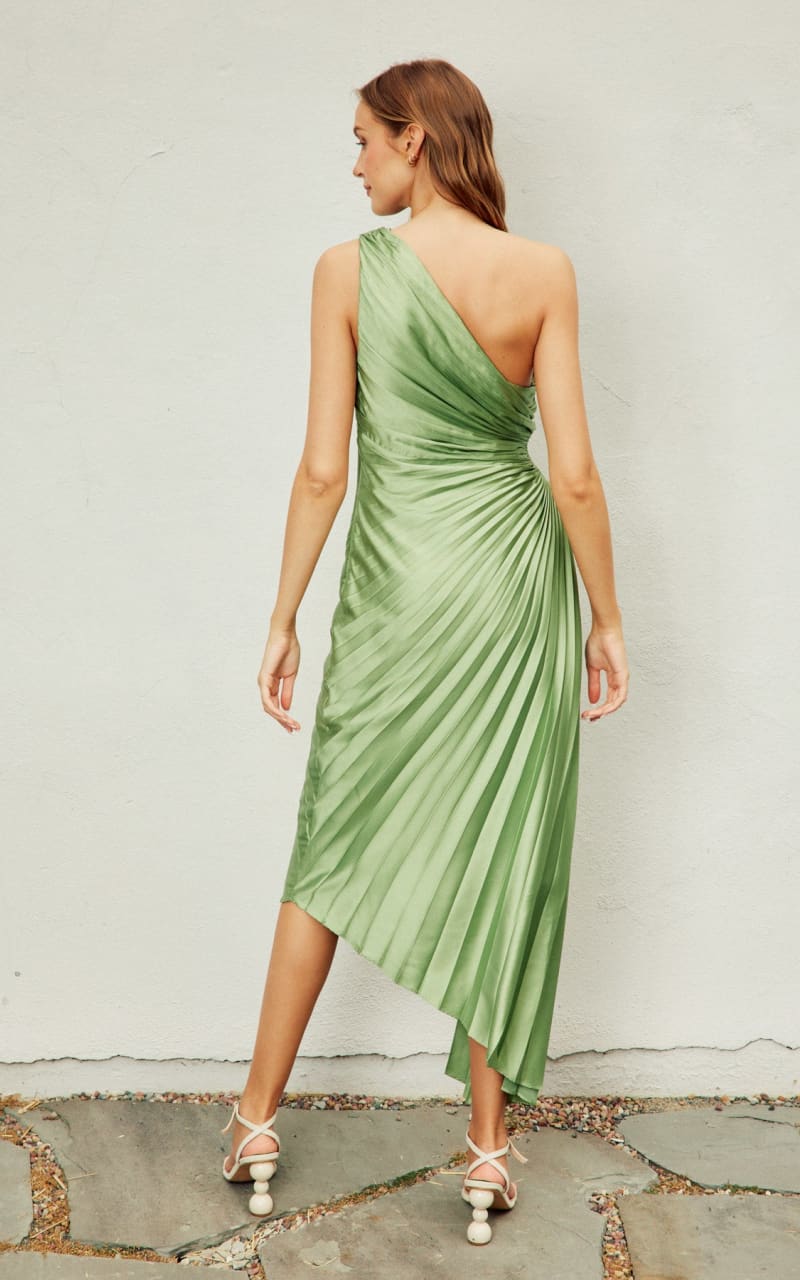 Dress Forum - Olympia One Shoulder Pleated Maxi - DRESS