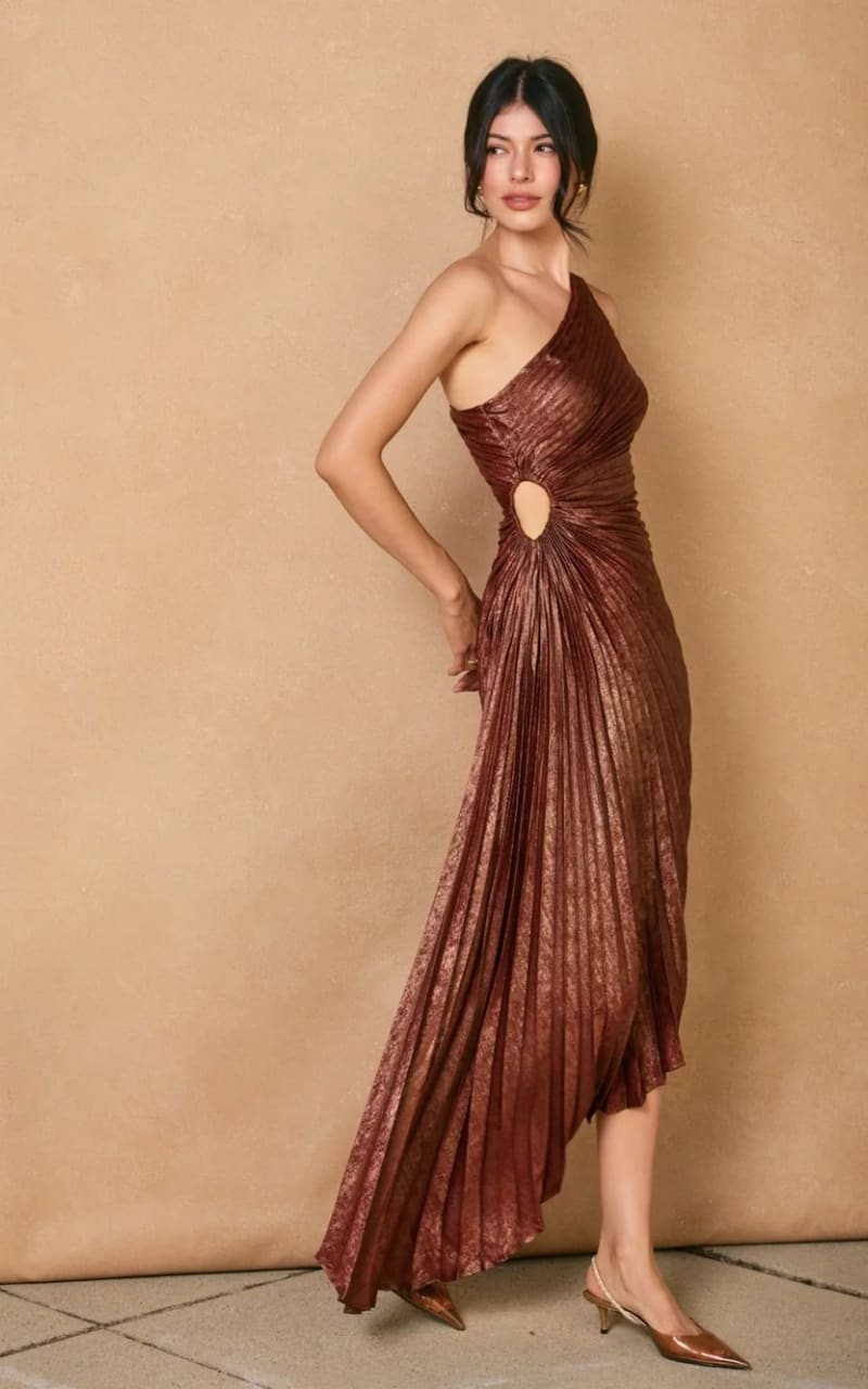 Dress Forum - Too Precious Asymmetrical Pleated Maxi