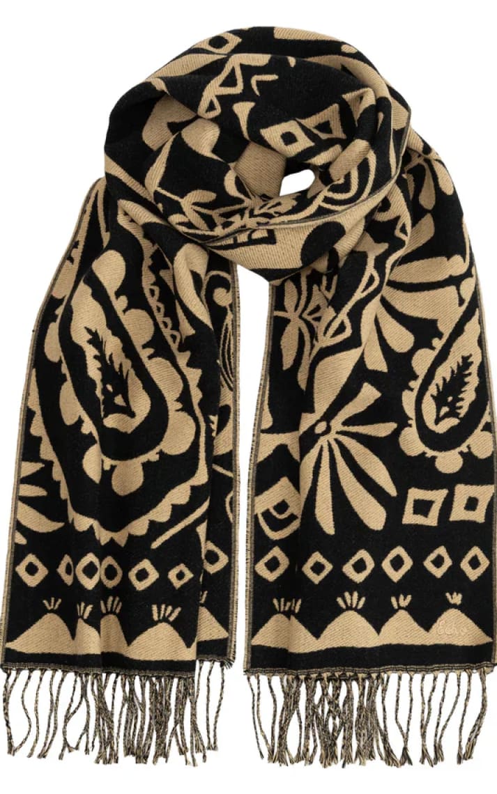 Echo- Park Paisley Jacquard Scarf in Black - Cold Weather