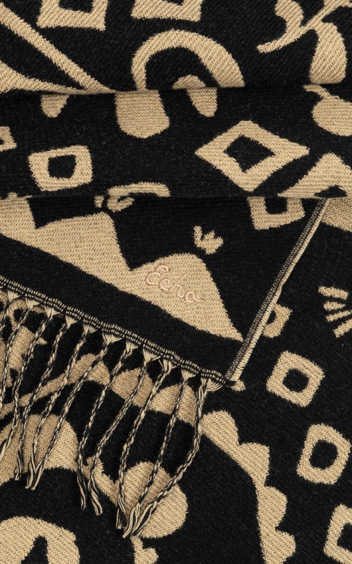 Echo- Park Paisley Jacquard Scarf in Black - Cold Weather