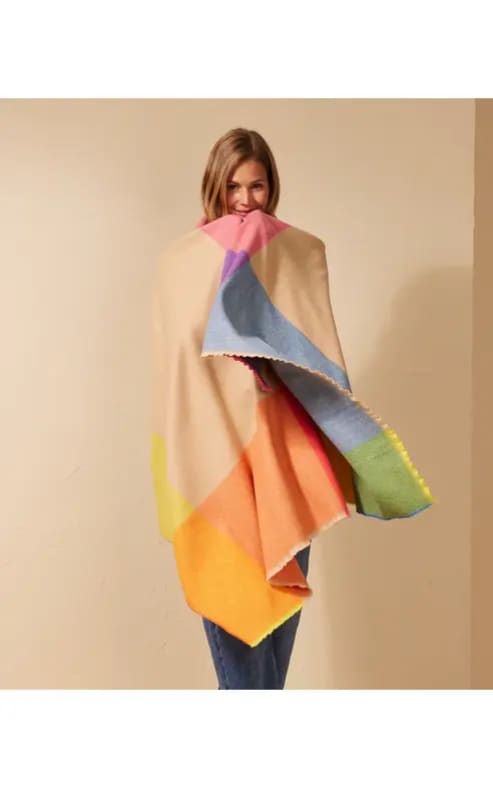 Echo- Colorblock Blanket Wrap - Scarf