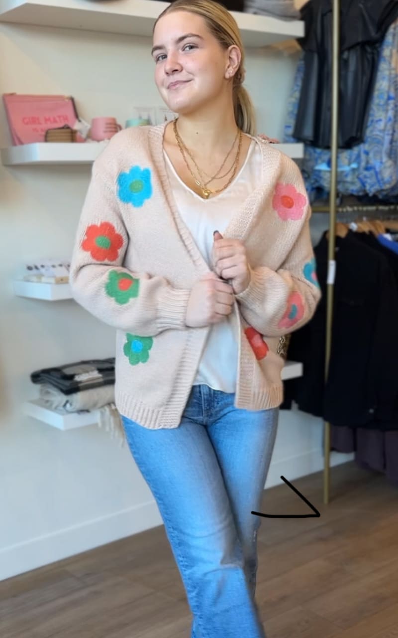 EVIDENCE- Flower Draping Cardigan - cardigan