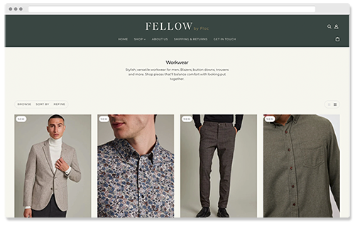 Fellow by Floc Website for Men's Clothing in Edmonton