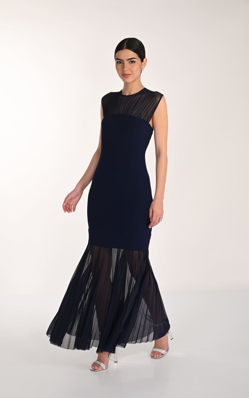 Frank Lyman- Bodice Style Gown in Indigo - DRESS