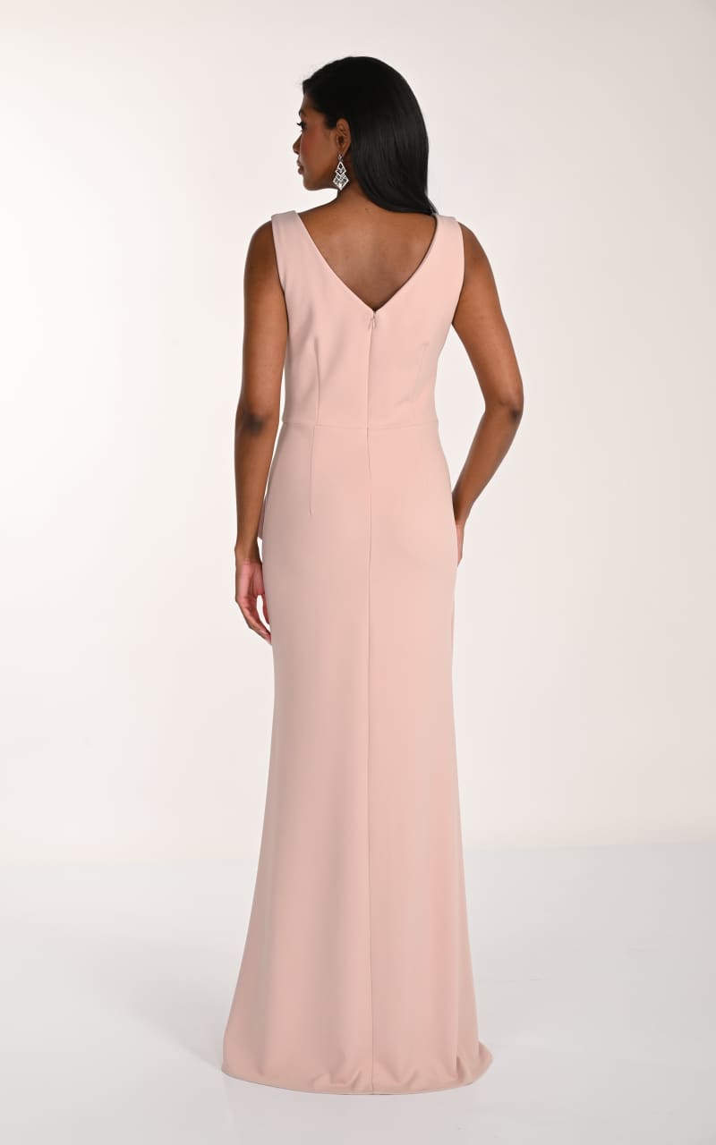 Frank Lyman- Faux Wrap Floor Length Dress in Petal - DRESS