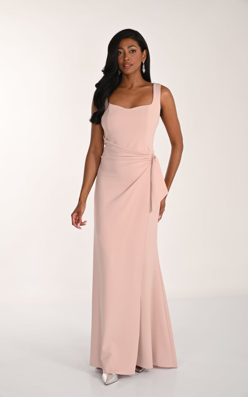 Frank Lyman- Faux Wrap Floor Length Dress in Petal - DRESS