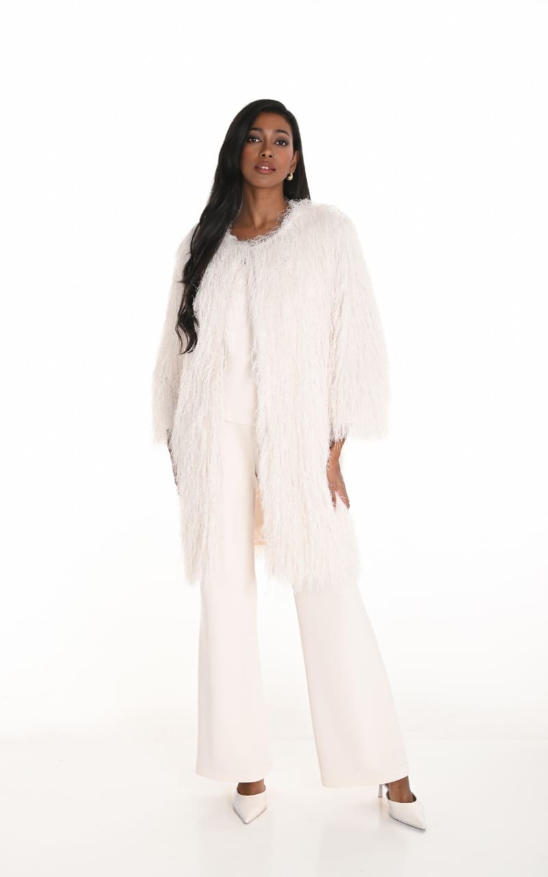 Frank Lyman- Textured Feather Jacket - JACKET
