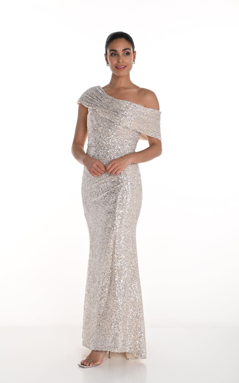 Frank Lyman- Sequin Gown in Champagne - DRESS