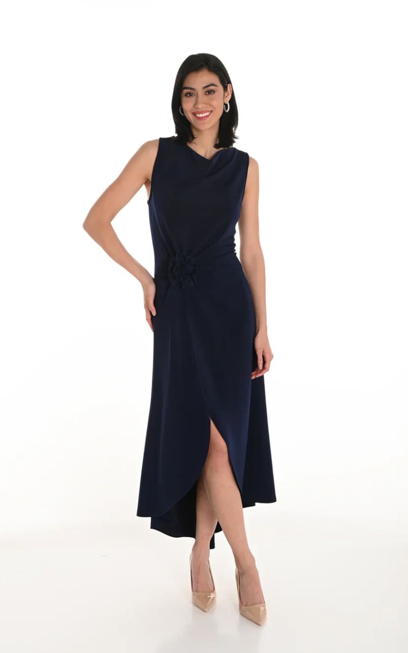 Frank Lyman Wrap Midi Dress in Midnight DRESS