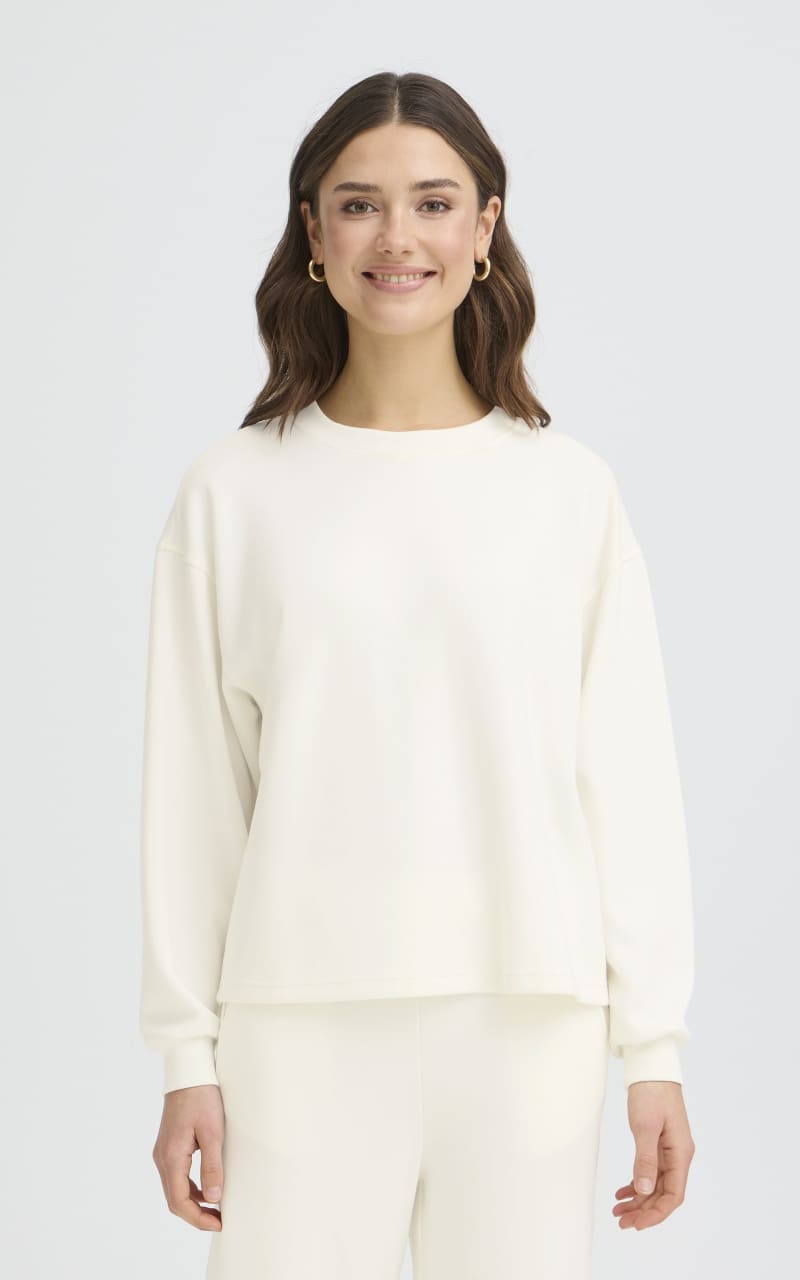 Fransa- Aurora Pullover in Whisper White - SWEATER &