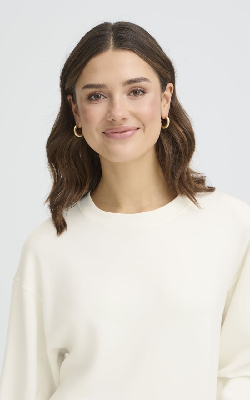 Fransa- Aurora Pullover in Whisper White - SWEATER &