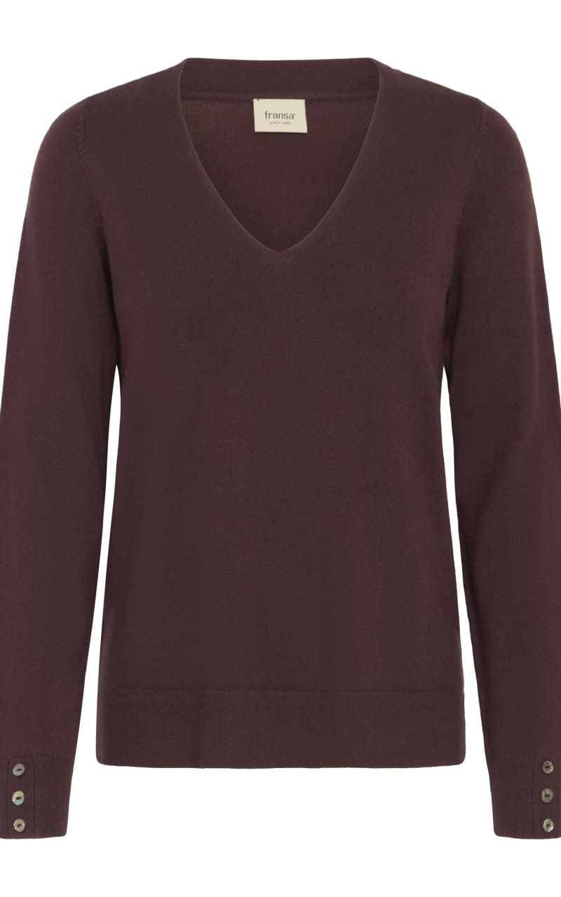 Fransa- Clia Sweater - Fudge / XS - SWEATER & SWEATSHIRT