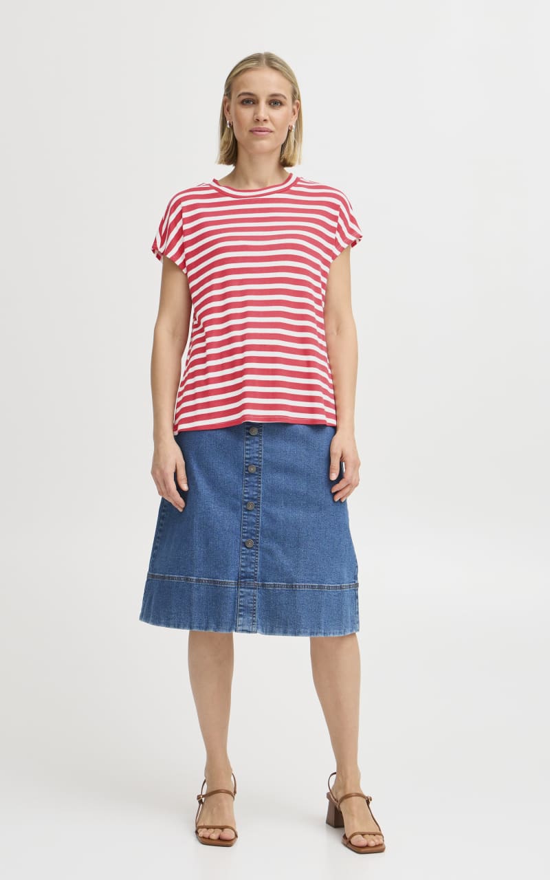 Fransa- Cano Tee in Teaberry Mix - T-SHIRT & TANK