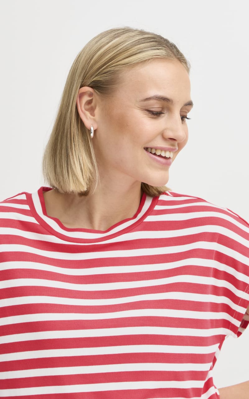 Fransa- Cano Tee in Teaberry Mix - T-SHIRT & TANK