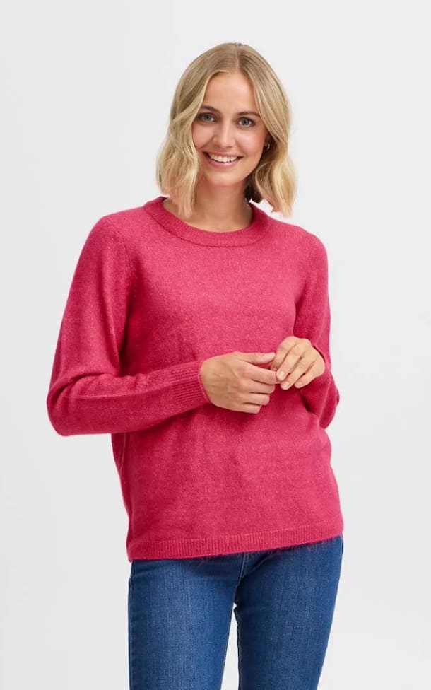 Fransa- Ellis Pullover Sweater - Pink / XS - sweater