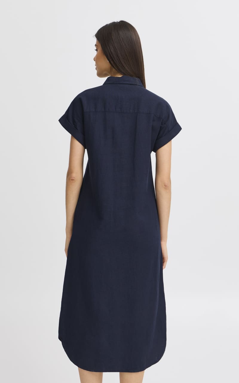 Fransa- Mallia Shirt Dress in Navy - DRESS
