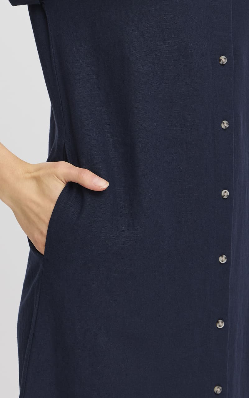 Fransa- Mallia Shirt Dress in Navy - DRESS