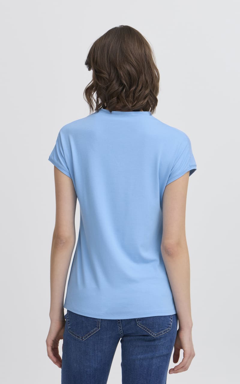 Fransa- Skater blouse in Azure Blue - Blouse