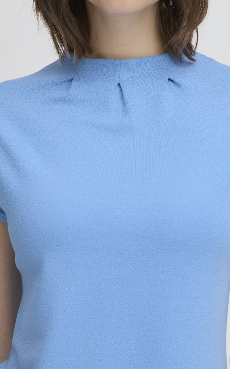 Fransa- Skater blouse in Azure Blue - Blouse