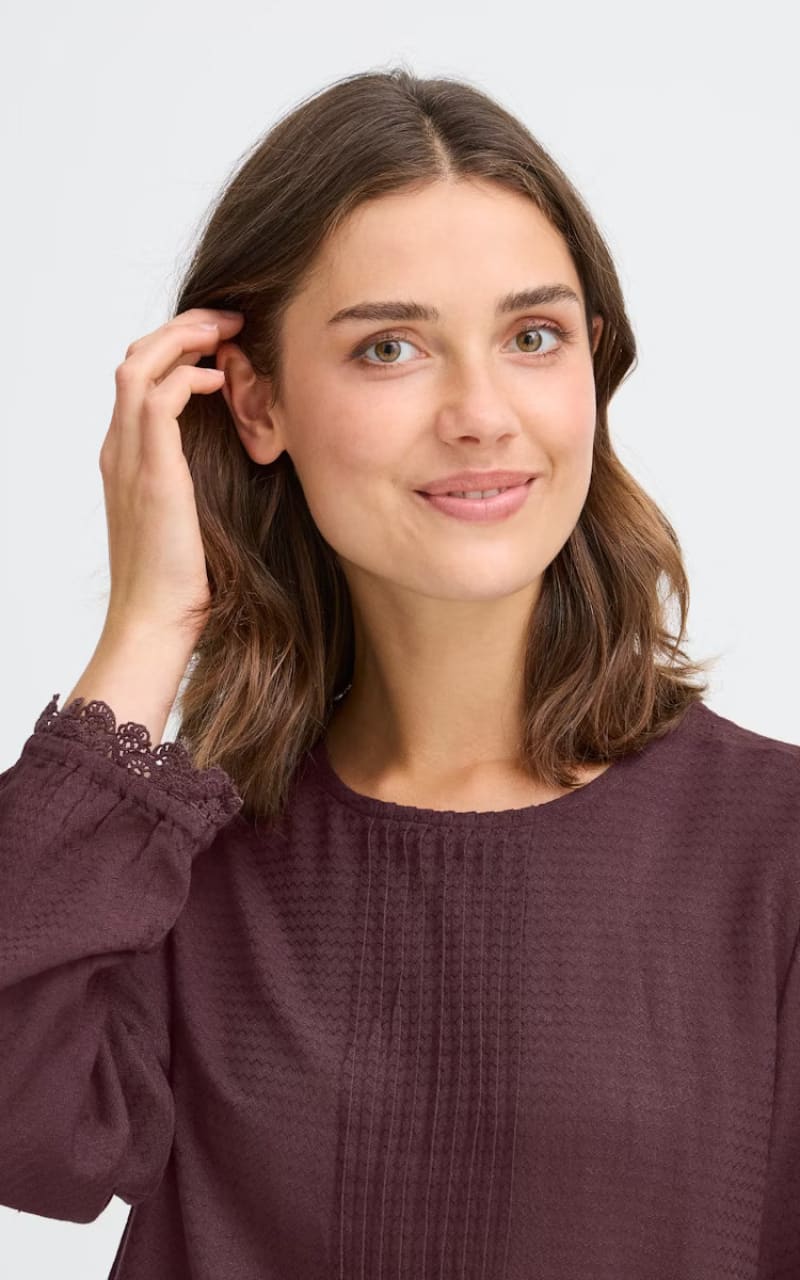 Fransa- Hida Blouse in Fudge - Blouses & Tops