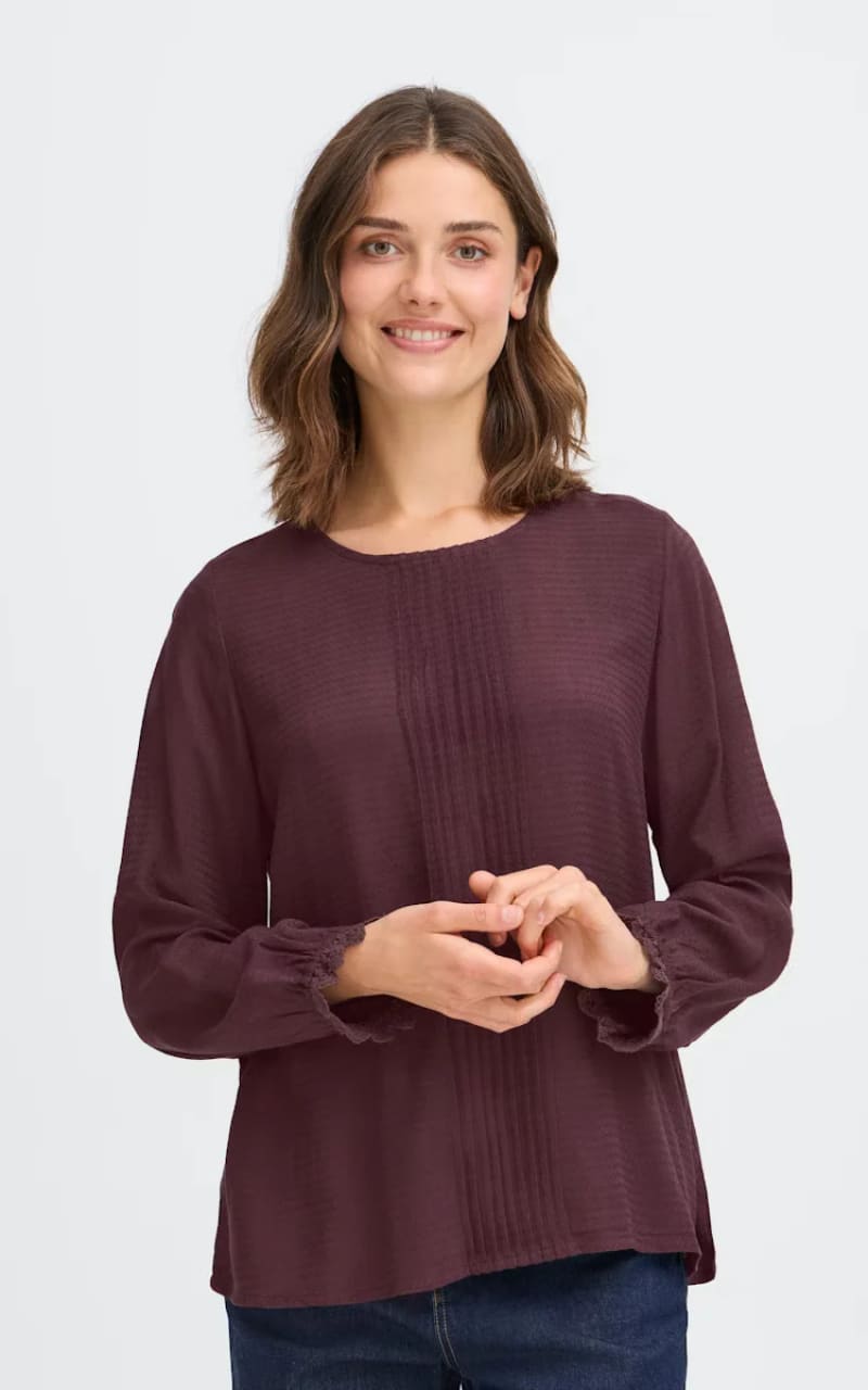 Fransa- Hida Blouse in Fudge - Blouses & Tops