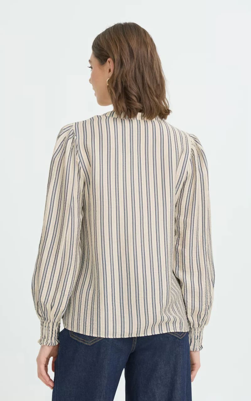 Fransa- Kamilia Blouse in Navy Stripe - Blouses & Tops