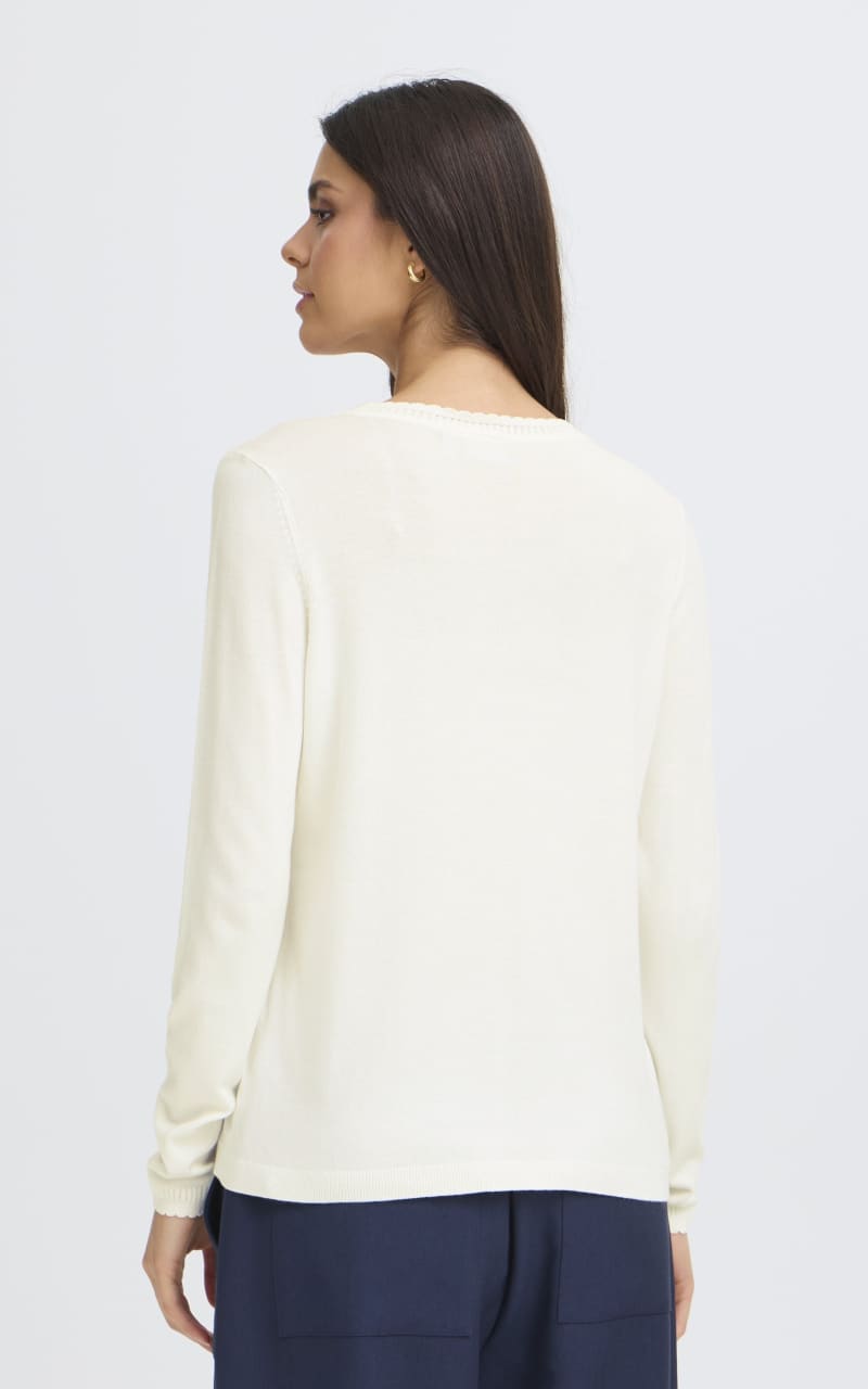 Fransa- Mary Sweater in Whisper White - SWEATER & SWEATSHIRT