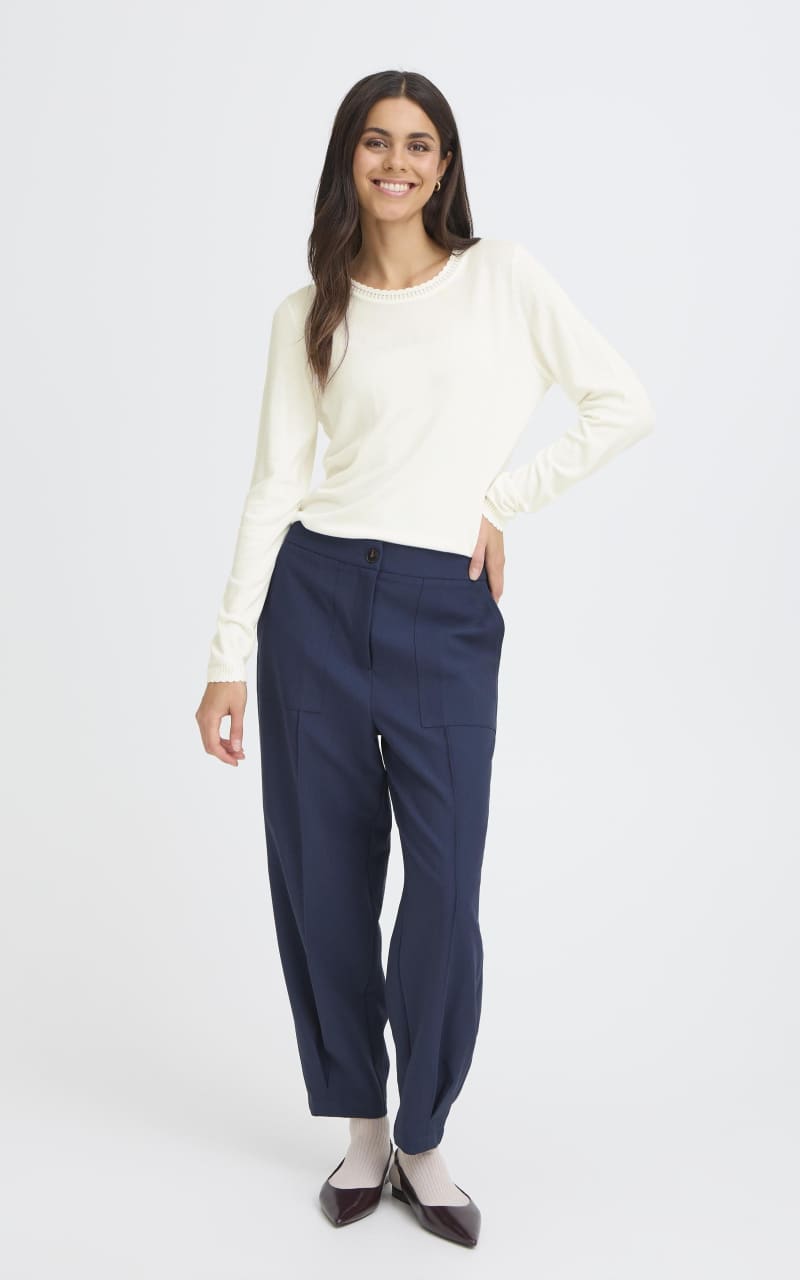 Fransa- Mary Sweater in Whisper White - SWEATER & SWEATSHIRT