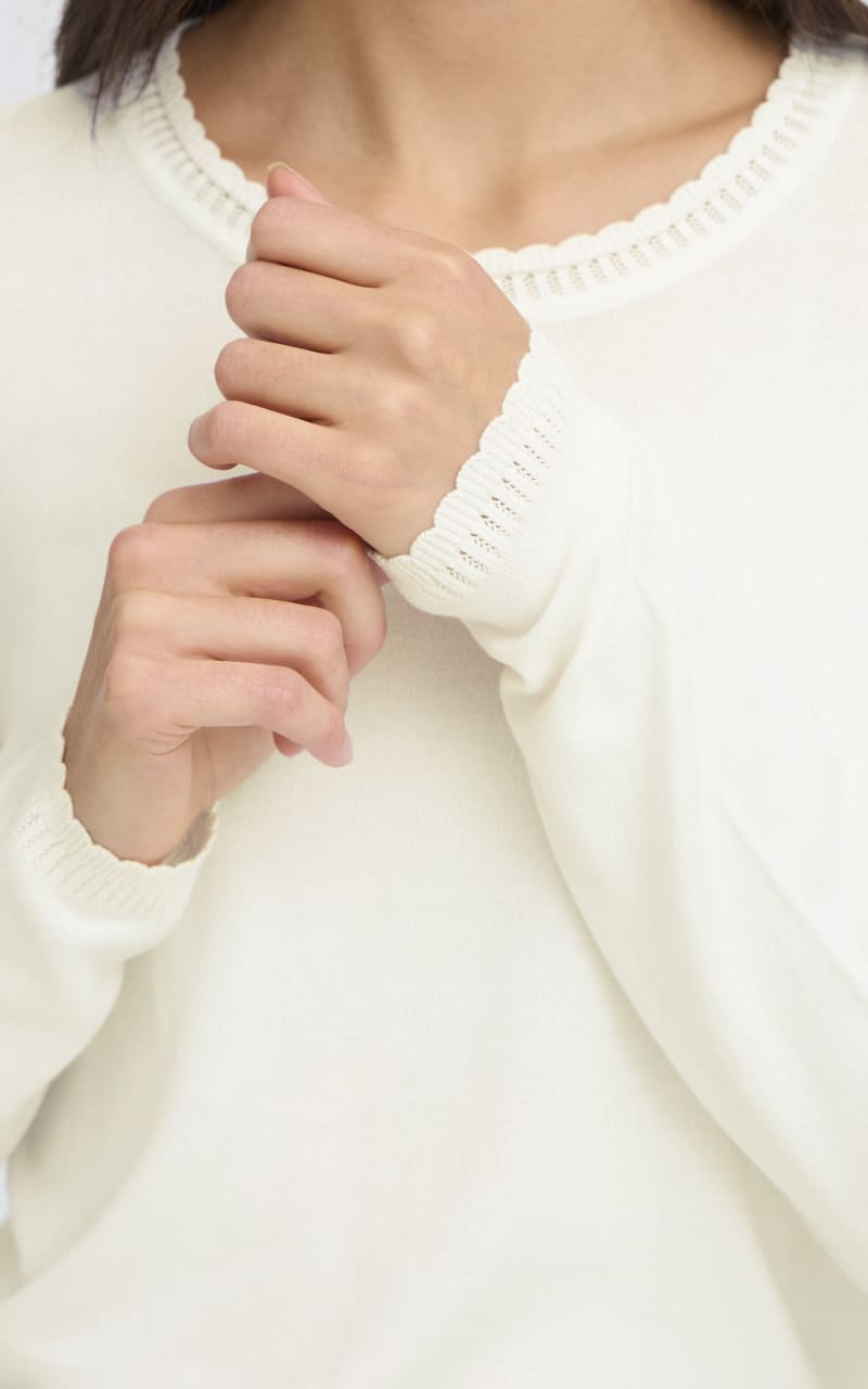 Fransa- Mary Sweater in Whisper White - SWEATER & SWEATSHIRT