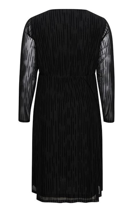 Fransa Plus - Gail Velvet Burnout Mesh Dress - Dresses